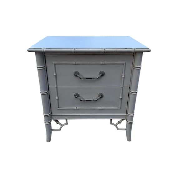 Thomasville Allegro Fretwork Faux Bamboo Nightstand 2 drawers Free shipping