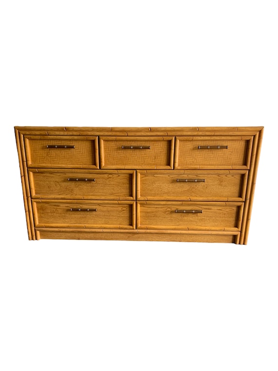 Boho Chic Lea Faux Bamboo & Rattan dresser  (Shipping Not Included)