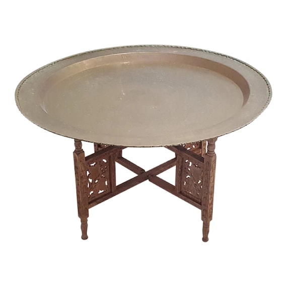 Antique Brass Asian-Indian Folding Coffee Table