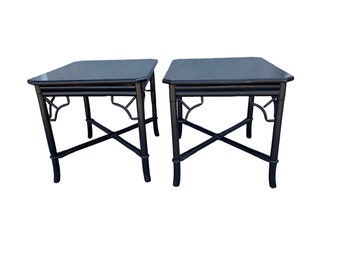 Ficks Reed Fretwork Bamboo Side Tables