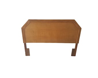 Broyhill Queen Faux Bamboo size Headboard Hollywood Regency Cane Wicker Bed