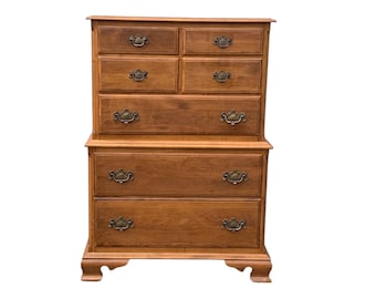 Ethan Allen Chippendale Style Maple High boy Chest of drawers  Shipping not included
