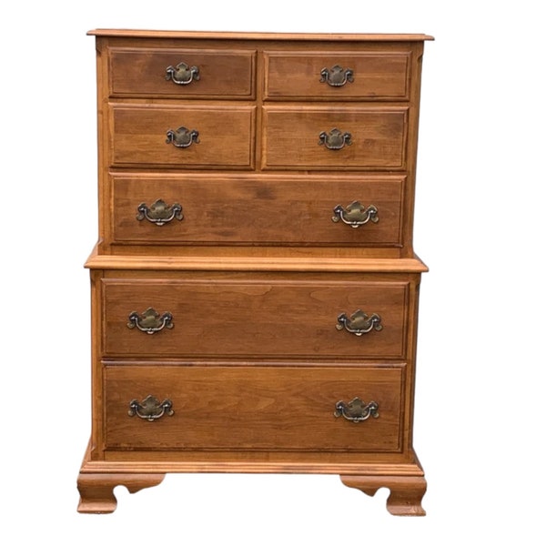 Ethan Allen Chippendale Style Maple High boy Chest of drawers  Shipping not included