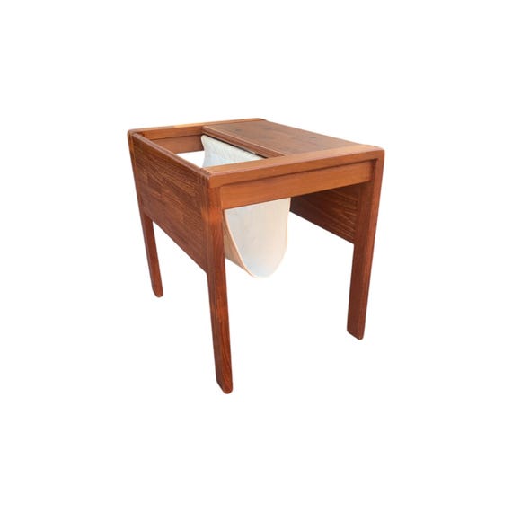 1960s Mid-Century Teak Magazine Rack Side Table