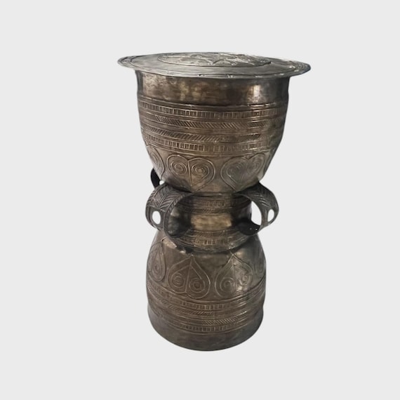 Bronze Rain Drum "Moko or Nekara Pejeng drum from Southeast Asia Heart Motif