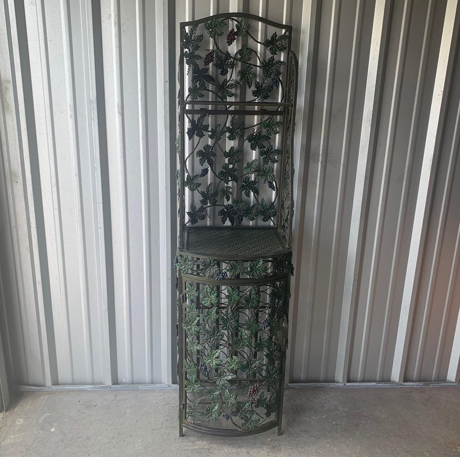 Metal Grape Vines Wine Bottom Jail Rack 2 Pieces Stand Etsy