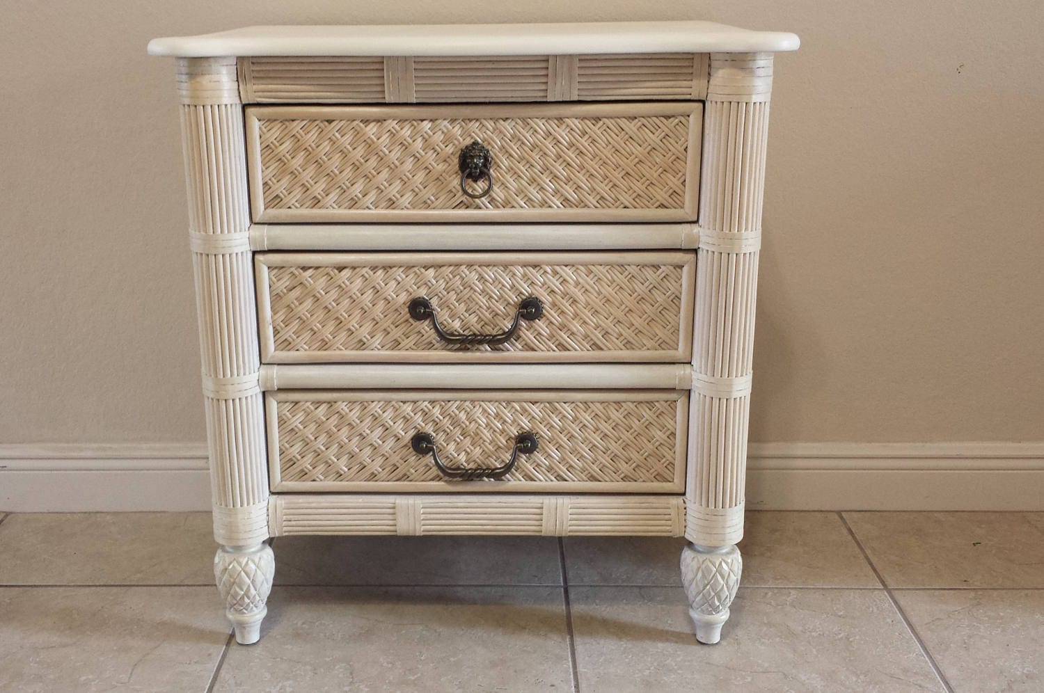 Lexington Wicker 3 drawers Bachelor chest,nightstand