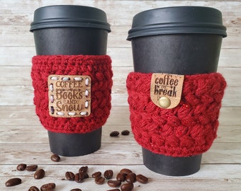 Crocheted Sweet Bean Cup Cozy Gift for Coffee Lover Gift for Her Mother's Day Gift for Mom