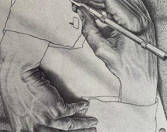 Escher Drawing Hands Etsy