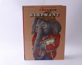 The Big Elephant, Kathryn and Byron Jackson, Picture Book, Golden, Illustrated by Feodor Rojankovsky, Child Reading, ~ 240912-WH 1214