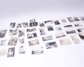 People, Portrait, Landscape, Countryside, Little, Snapshot, Set, Ephemera, Vernacular Photography, Black And White, Vintage Photo ~ 20-01-69