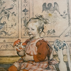 Carl Larsson, Lisbeth, Niña, Niño, Póster, Pintura, Retrato, Artista sueco, Página del libro, Impresión, Placa del libro, Arte, Vintage, ~20-01-10