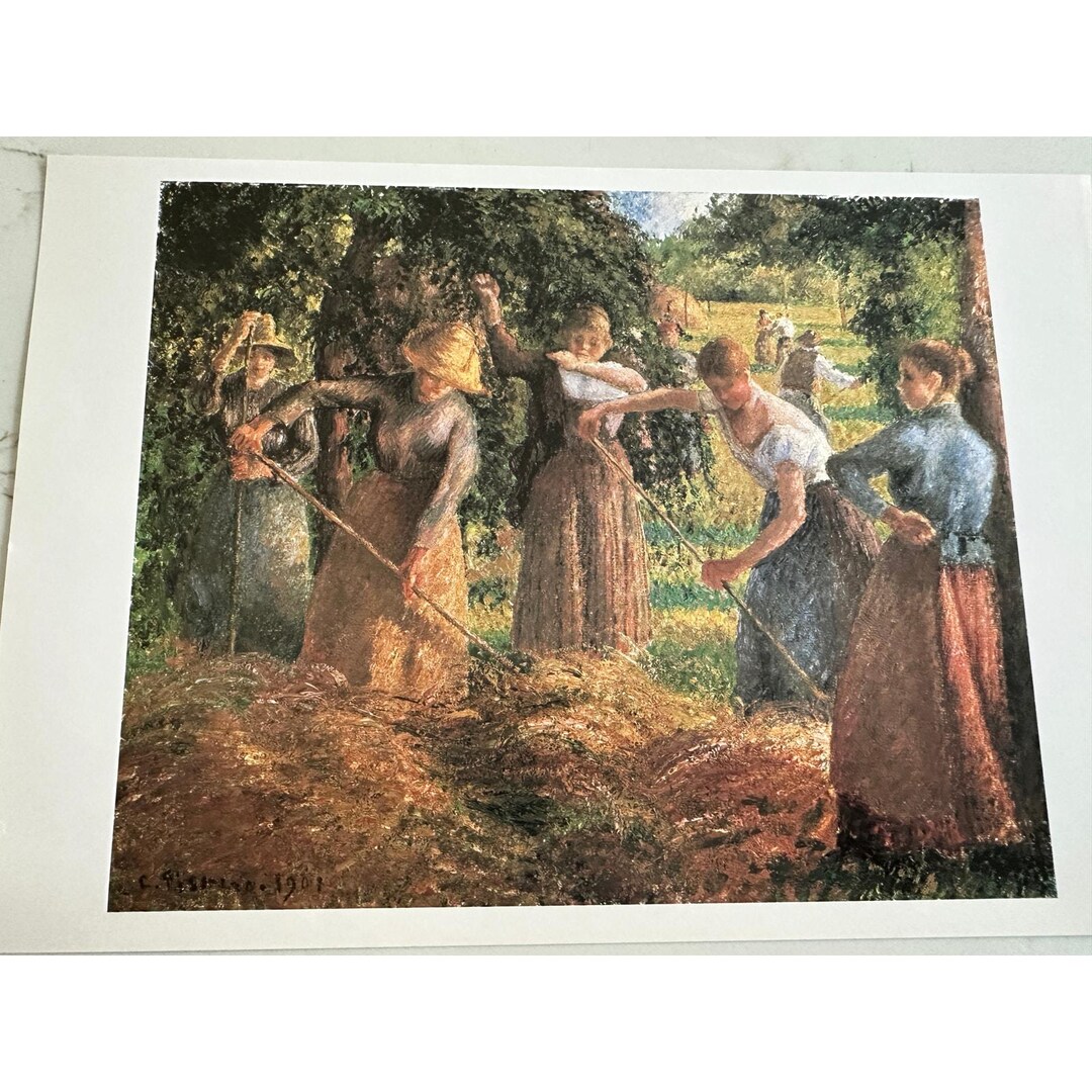 J・A・C・ピサロ、エラニー=シュル=エプト、希少画集画 ピサロ「エラニーの干し草の収穫」、絵画、版画、美術、印象派、壁掛け