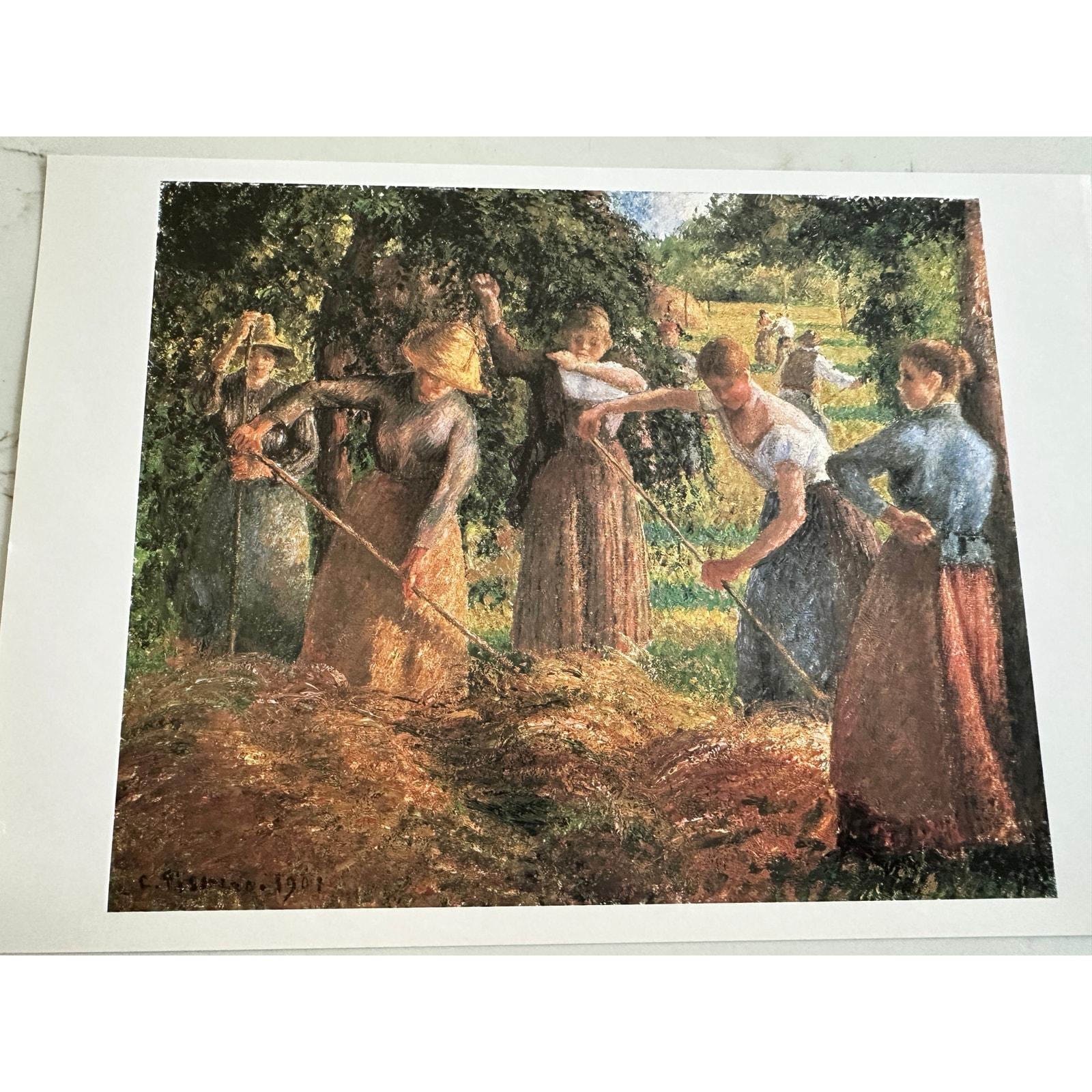 J・A・C・ピサロ、エラニー=シュル=エプト、希少画集画 ピサロ「エラニーの干し草の収穫」、絵画、版画、美術、印象派、壁掛け
