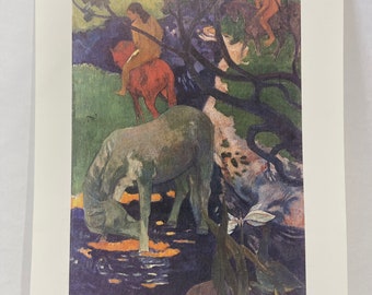ポール ゴーギャン、白い馬、ポスター、絵画、写真、本のページ