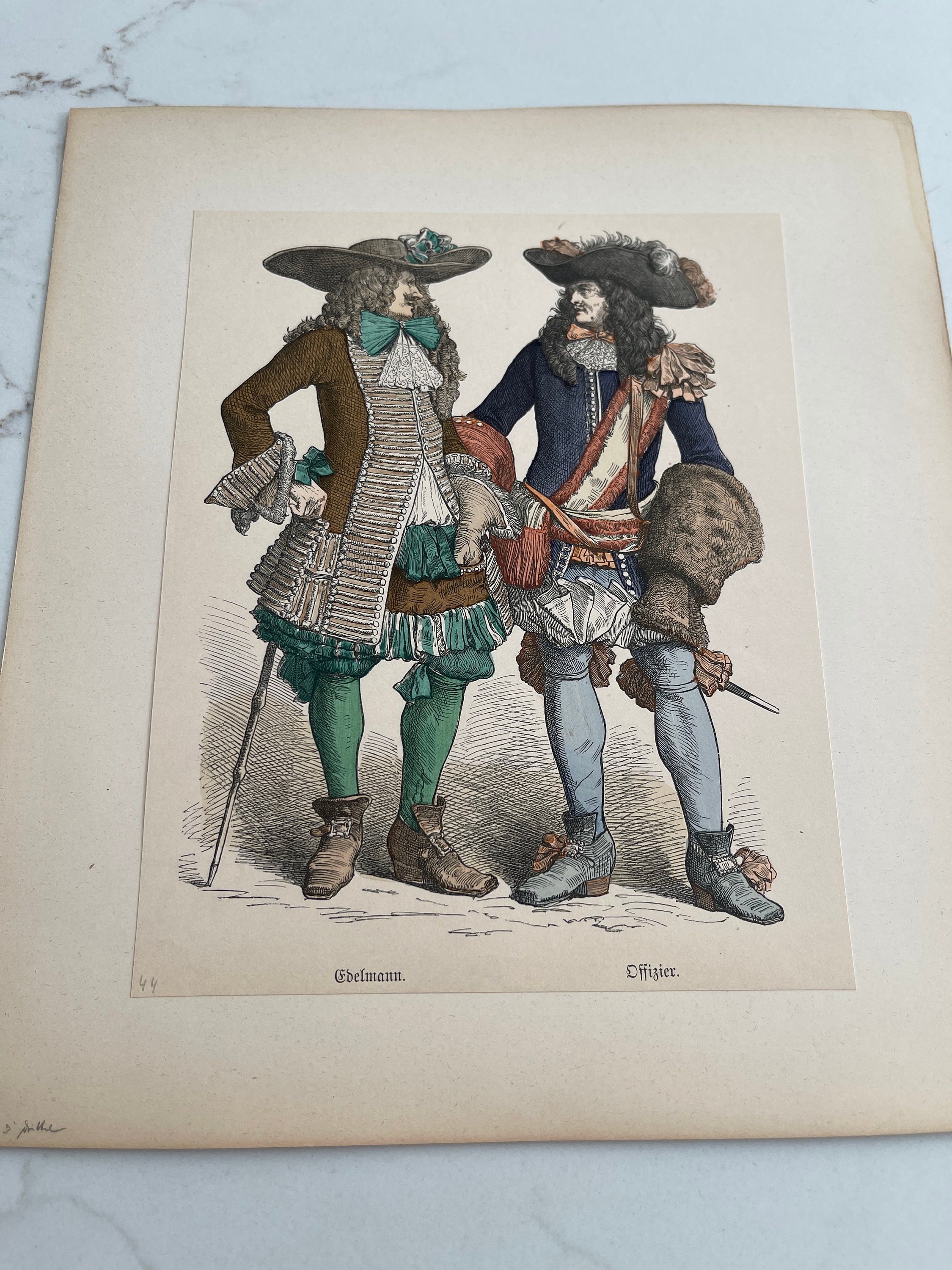 Nobleman and Officer, France, 17th Century, History of Costumes