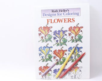 Ruth Heller, Designs For Coloring, Flowers, Coloring Book, Blank, Creative Pleasure, Hobby, Antistress, Craft, Softcover, ~20-01-883