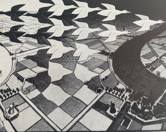 Escher Wallpaper Etsy Uk