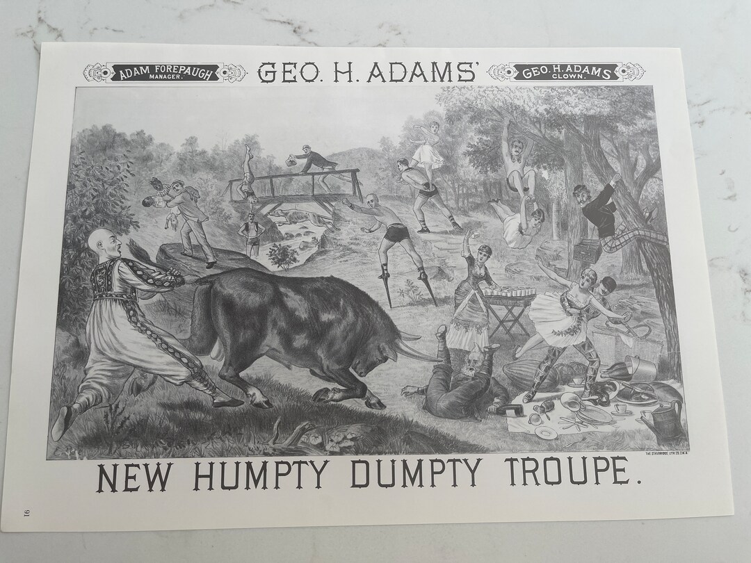 Geo Adams Geo H. Adams, Adam Forepaugh Manager, New Humpy Dumpy Troupe, Reprints ...