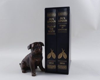 Tales Of The North, Stories Of Adventure, Jack London, Two Volumes, Castle, 1980, Bookcase, Hardcover, Collection, Vintage, ~ 586