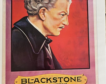 Blackstone, Magiker, Orientaliska nätter, Magi, Poster, Dubbelsidig, Grafik, Bild, Boksida, Tryck, 40 x 28 cm, Konst, Vintage, ~ 60