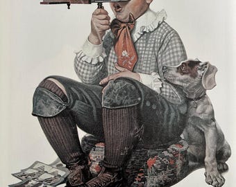 Norman Rockwell, Merry Christmas, Top Hat, Smiling Man, December