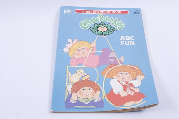 Wonderful Vintage Cabbage Patch Kids ABC FUN Big Colorin Book by Golden 1987