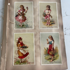 Country Girls, Man Reading Robinson Crusoe, Antique Victorian Trade Cards from an Old Scrapbook, Advertisement, Collectible, ~ 240119-WH 121