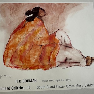 RC Gorman, Seated Woman, 1978, Poster, Painting, Print, Navajo, Native American, ~ 250626-WH 771