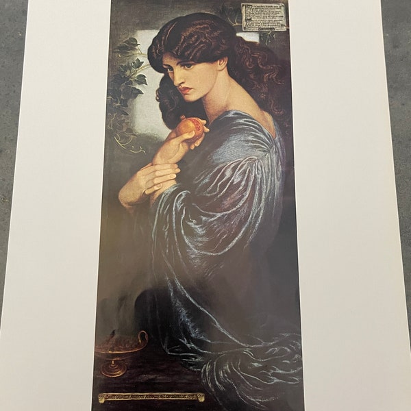 Prosperpine, Dante Gabriel Rossetti, Print, Reproduction, Painting, Poster, Double-Sided, Pre-Raphaelite, Art, Vintage, ~ ED-P 280