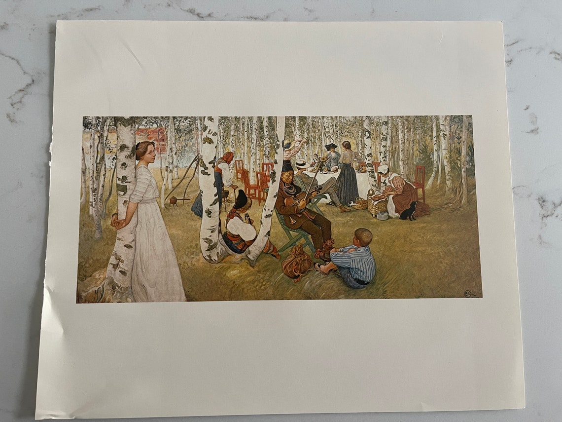Carl Larsson, Open Air Breakfast, Forest, Trees, Family, Poster ...