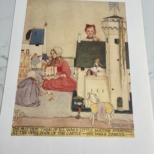 Maiden In Castle, Hans Christian Andersen, Painting, Book Page, Medium Bond, Semi Gloss ~ 230713-DIWFS 239