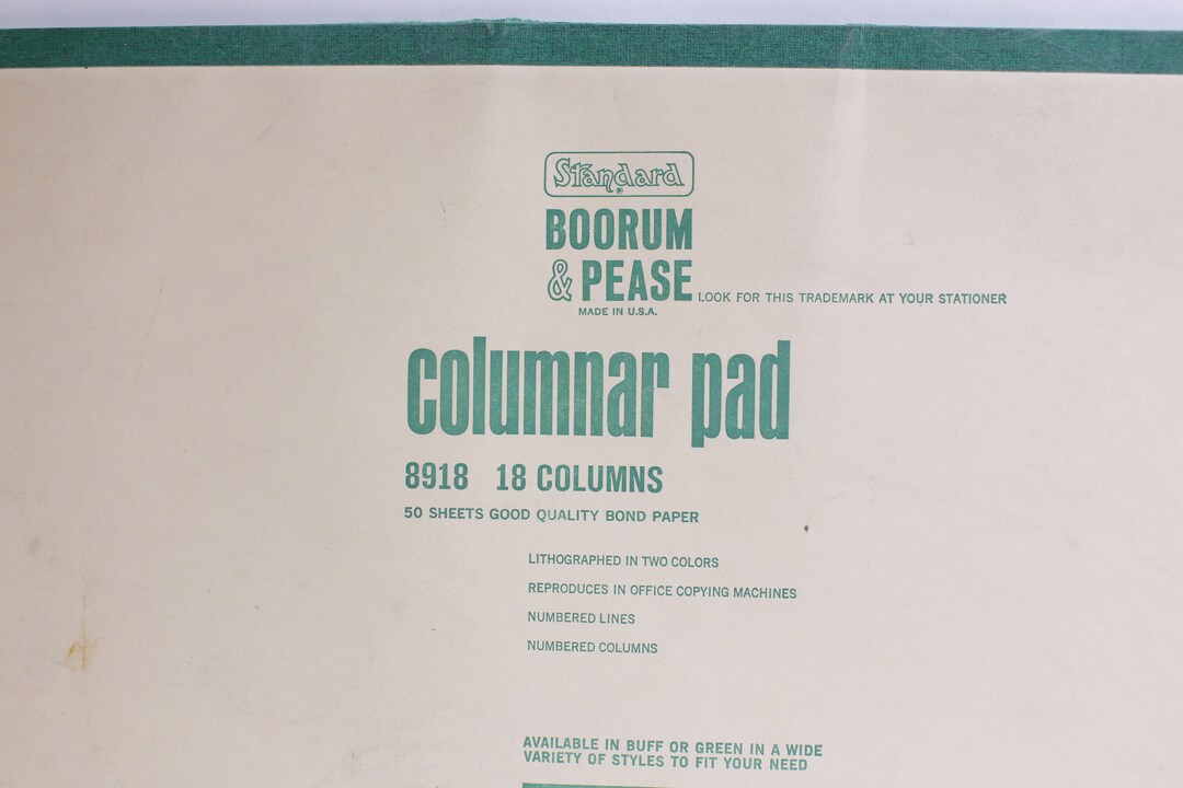 Columnar Pad Large Oversized Columnar Paper Big Ledger Sheet Etsy