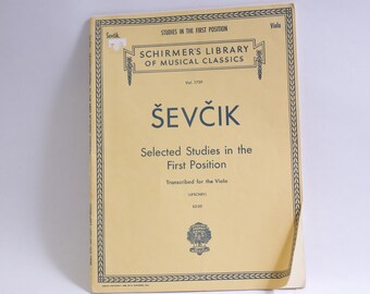 Ševčik, Selected Studies in the First Position, Transcribed for the Viola, Sheet Music, Schirmer's Library, Classics, ~ 230613-DICV 1303