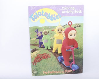 Teletubbies, Po Follows a Path, Coloring Activity Book, 1998, Ragdoll, Children, TV Characters, Vintage, ~ 240129-WH 789