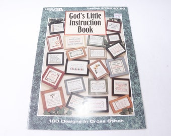 God's Little Instruction Book, 100 Designs In Cross Stitch, Artes del Ocio, Guía, Cómo, Manualidades, Referencia, Tapa blanda, Vintage, ~20-18-612