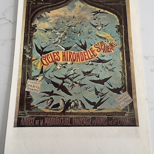 Hirondelle-St Etienne Bicycles, Michelin Tires, 1890s, Poster, Double-Sided, Picture, Book Page, Print, 16 x 10 1/2&quot;, Art, ~ 20-35-1246