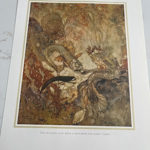 Merman King, Edmund Dulac, Hans Christian Andersen, Painting, Book Page, Medium Bond, Semi Gloss ~ 230713-DIWFS 239