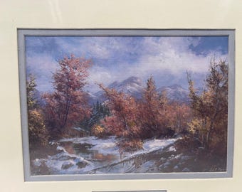 Lee K Parkinson, A Fleeting Moment of Sunlight, Snow, Winter, Painting, Picture, Framed, Shrink Wrapping, Matting, Print, Art, ~ WH-01 847