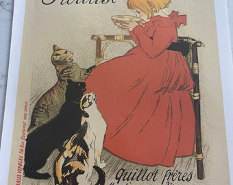 Vintage Milk Advertisement, Retro Dairy Poster, Collectible Milk Advertising, Classic French Dairy Promotion, Antique Milk ~231909-WH 67 C