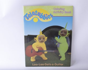 Uncolored Teletubbies, Laa-Laa Gets a Guitar, Coloring Activity Book, Children, Preschool, Entertainment, Vintage, ~ 240110-DIAF 777