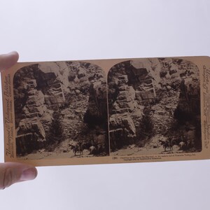 Climbing up the steep Zig-Zig trail, Stereograph Photographic Print, Stereo Card, 1902, Retro, Collectible, ~ 240719-SHC SHC-039