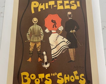 Abbotts Phit-Eesi Advertisement, Vintage Shoe Poster, Retro Footwear Advertising, Collectible Shoe Poster Art, Classic Boot ~231909-WH 67 C