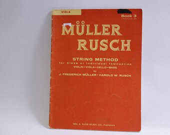 Müller Rusch, String Method for Class or Individual Instruction, Viola, Book 3, Sheet Music, Illustrated, 1960s, Paperback~ 230613-DICV 1303