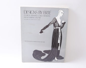 Design by Erte, Fashion Drawings, Illustrations, Harper's Bazar, Stella Blum, USA, Child Reading, Library,Soft cover~ 220913-EB / 20-01-102