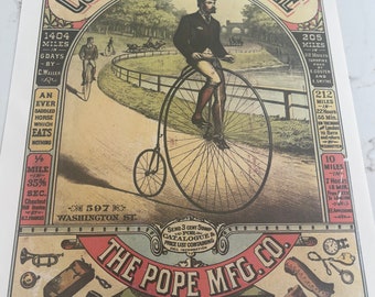 Columbia Bicycle, The Pope MFG Co. Boston Mass, Reprints, Artwork, Vintage Poster, Collectible, Creation, History, Design, Print ~20-31-1096
