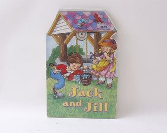 Jack And Jill, Rhymes, Shape Book, Playmore, Picture Book, Nursery Library, Child Reading, Vintage, ~221129-SL