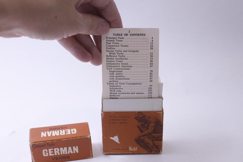 German Verbs, Flash Cards Set, Compact Facts, Vis-ed, Language Learning ...