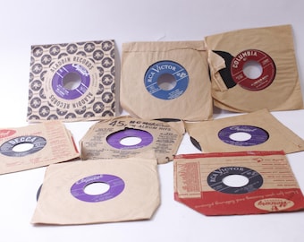 Vintage Single-Record Vinyls, Set of 8, Perry Como, Ray Anthony, Victor Young, Stan Kenton, Music, Collectible, ~ 240814-SHC SHC-058