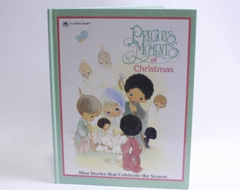 Precious Moments of Christmas, Picture Book, Nine Stories that Celebrate the Season, Golden, Child Reading, Vintage, ~ 230516-WH 1009